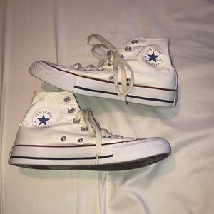 Hardly worn white high top converse
